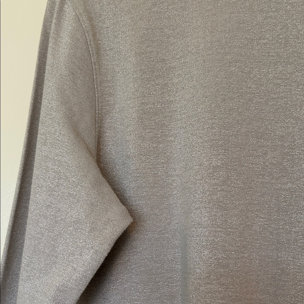 Talbots Light Gray/silver mock Turtleneck size large - Picture 3 of 7